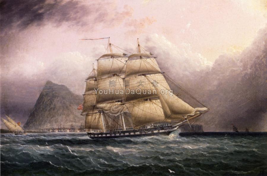 American Frigate off Gilbraltar - 詹姆斯·E·巴特斯沃思